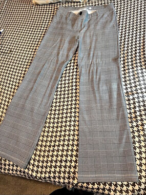 Betabrand Black and White Houndstooth Dress Pant Yoga Pants